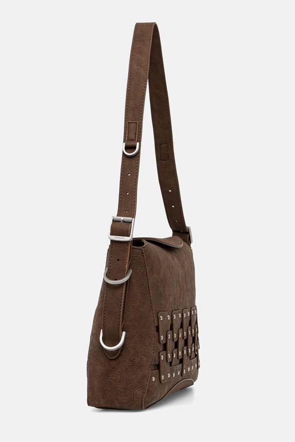 Desigual torebka NEW PATCH 2 CHOCO 25WAXPBP brązowy AW25