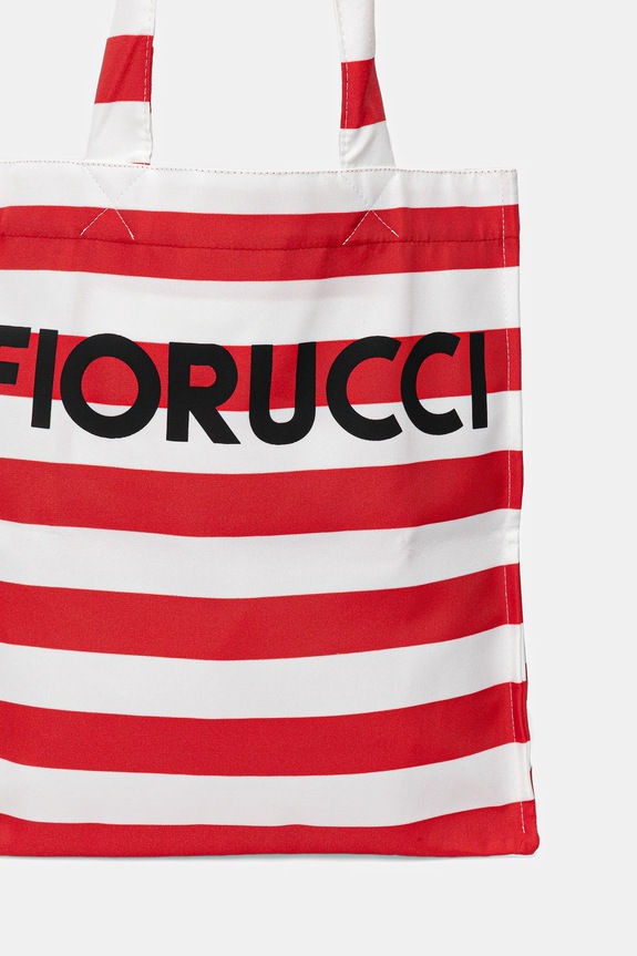 Doplnky Kabelka Fiorucci Logo Print Nylon Tote W02FPABA275NY01RD02 červená