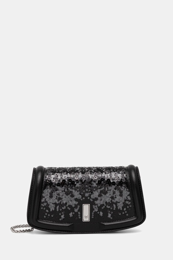 BOSS geantă de piele Ariell Clutch SQ nu incape in A4 negru 50552155