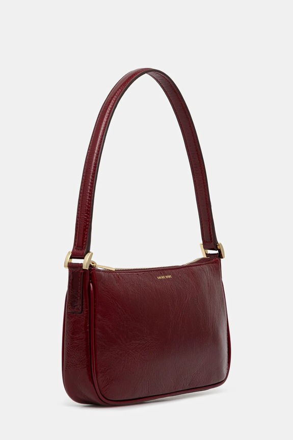 Anine Bing poșetă de piele mini elly A.13.11353 burgundia AW25