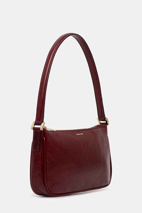 Anine Bing poșetă de piele mini elly A.13.11353 burgundia AW25