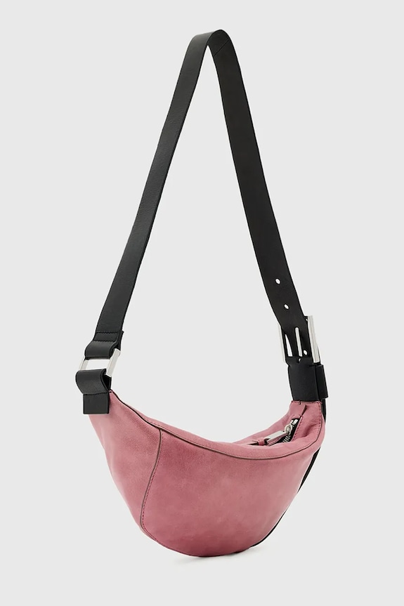 AllSaints geantă croissant de damă din piele LUNA W192XD roz SS26