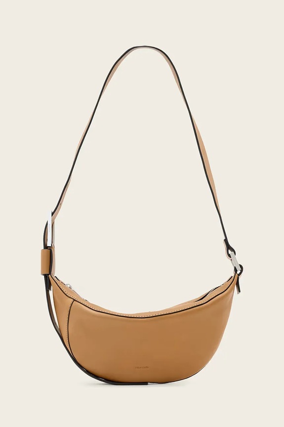AllSaints torebka rogal damska skórzana LUNA pomarańczowy W192XD