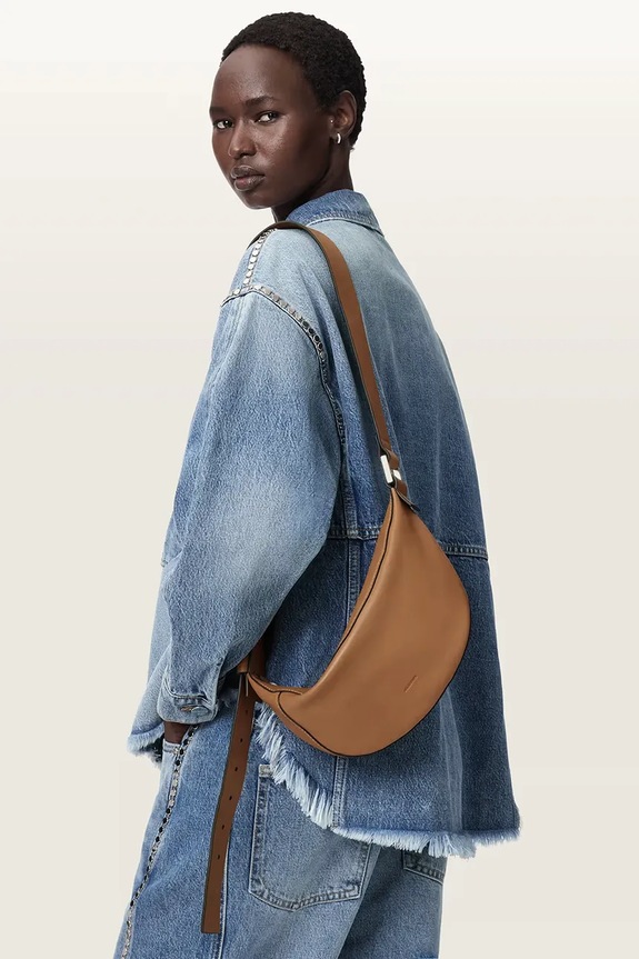 AllSaints torebka rogal damska skórzana LUNA W192XD