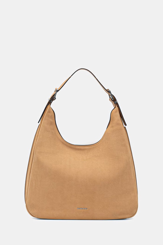 Nubuková kabelka MICHAEL Michael Kors semišová kůže hnědá 30F4SY5H3T