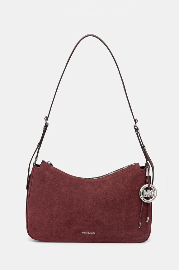 MICHAEL Michael Kors torebka nubukowa skóra zamszowa bordowy 30F5SY5M2L