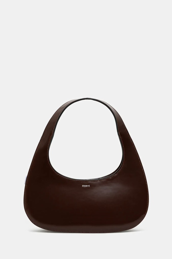 Kožená kabelka Coperni Slim Swipe Baguette hladký hnědá COPBA116F6045