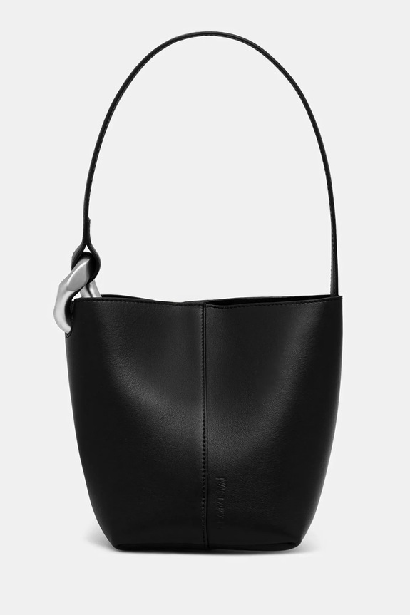 JW Anderson leather handbag The Jwa Corner Small Bucket strapless black HB0741.LA0232