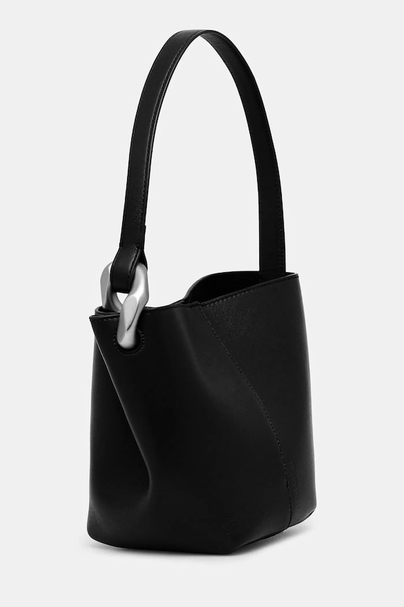 JW Anderson leather handbag The Jwa Corner Small Bucket HB0741.LA0232 black AW25