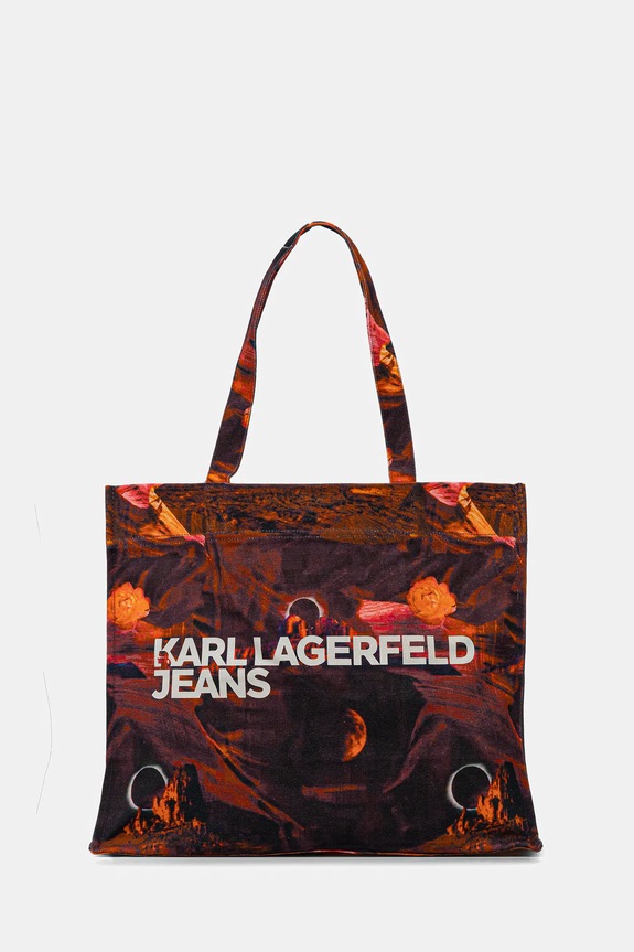 Kabelka Karl Lagerfeld Jeans vzorovaný fialová A4W50041