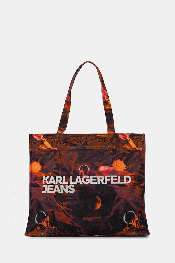 Kabelka Karl Lagerfeld Jeans vzorovaný fialová A4W50041