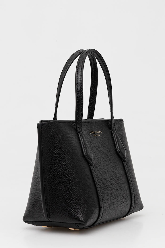 Kožna torba Tory Burch Perry Mini Tote 175548.001 crna AW25