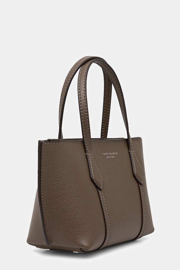 Kožna torba Tory Burch Perry Mini Tote 175548.250 smeđa AW25