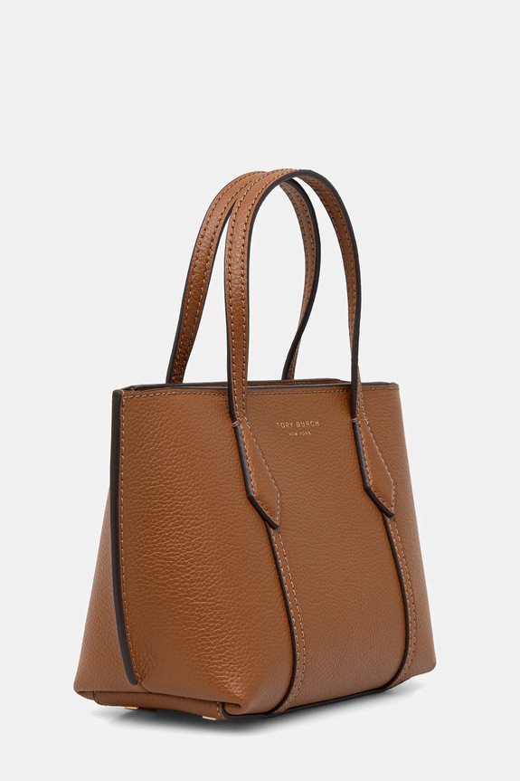 Tory Burch torebka skórzana Perry Mini Tote 177404.200 brązowy AW25