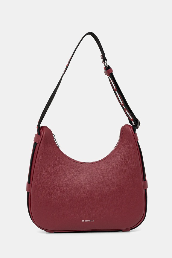 Δερμάτινη τσάντα Coccinelle RAQUEL εμπριμέ μπορντό E1.SQ0.13.02.01