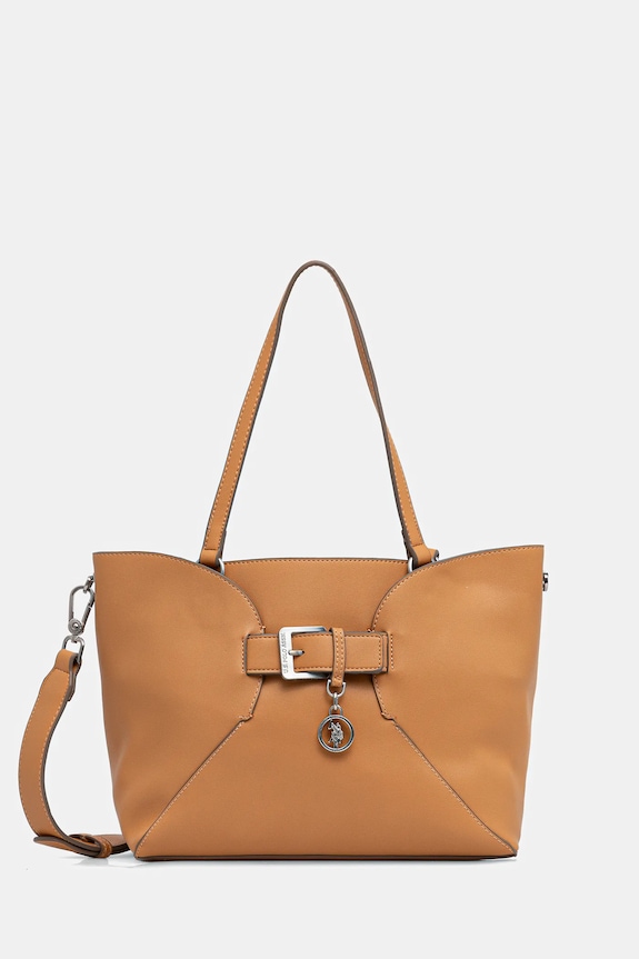 Τσάντα U.S. Polo Assn. Camden S. απλικέ καφέ BIUN88863WVW