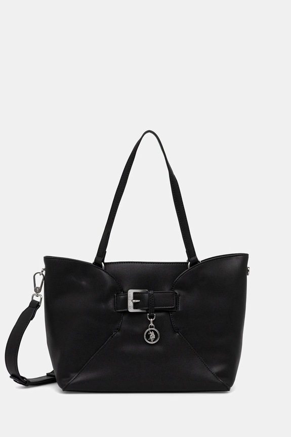 Τσάντα U.S. Polo Assn. Camden S. απλικέ μαύρο BIUN88863WVW