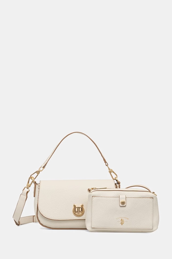 U.S. Polo Assn. crossbody kabelka dámska z imitácie kože Middleton béžová BIU0M8871WVP