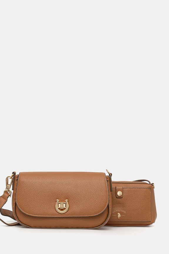 U.S. Polo Assn. Geantă crossbody de femei cu imitație de piele Middleton uni maro BIU0M8871WVP