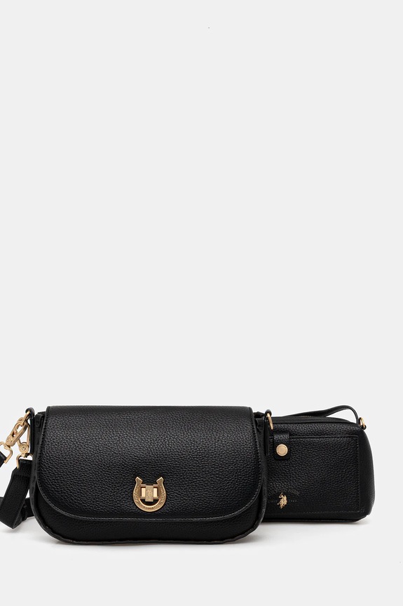 U.S. Polo Assn. torebka crossbody damska z imitacji skóry Middleton nie mieści A4 czarny BIU0M8871WVP