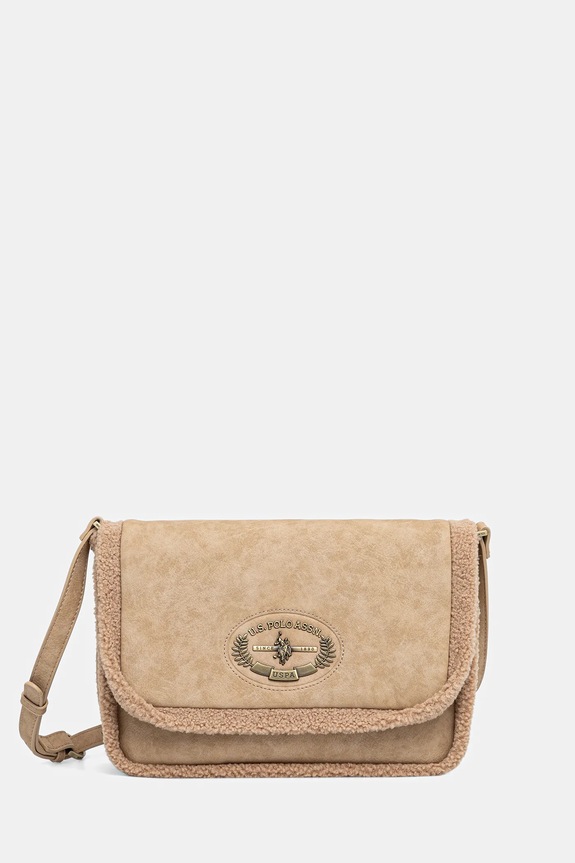 Τσάντα U.S. Polo Assn. Holly υφασμάτινο μπεζ BIUKO8873WPJ