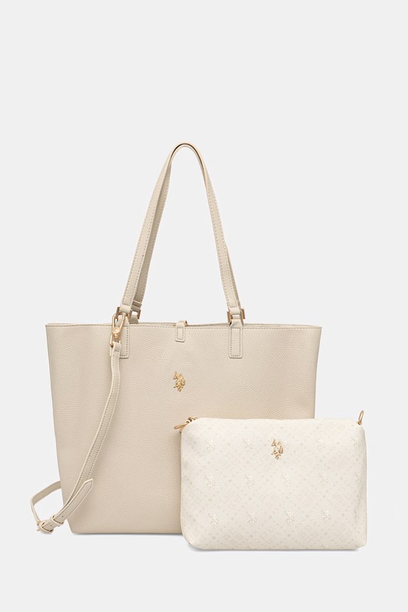 Τσάντα δυο όψεων U.S. Polo Assn. Malibu συνθετικό μπεζ BEUM08706WVP