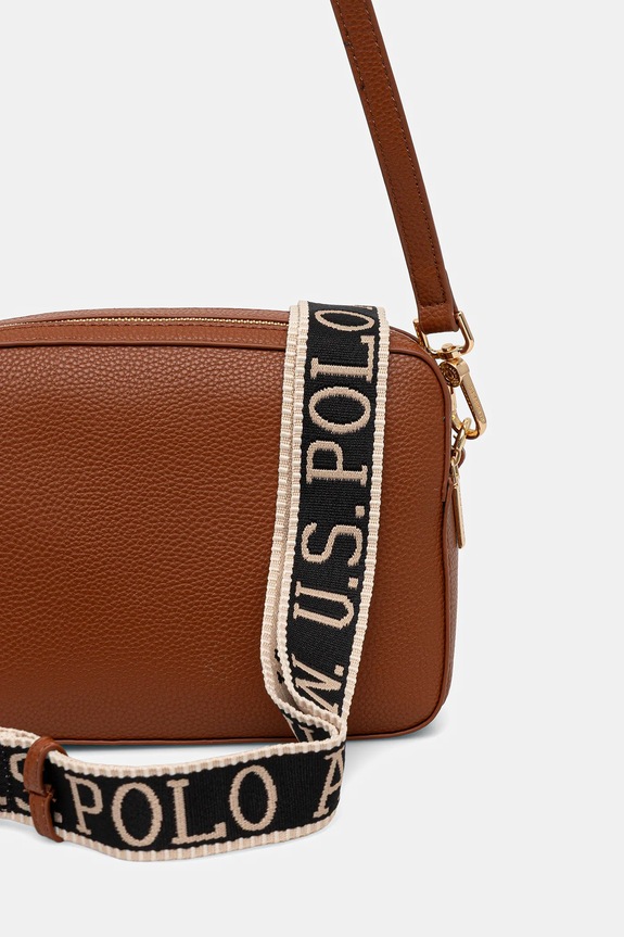 Dodaci U.S. Polo Assn. crossbody torba za žene od imitacije kože Mansion D. BEUE58716WVP smeđa