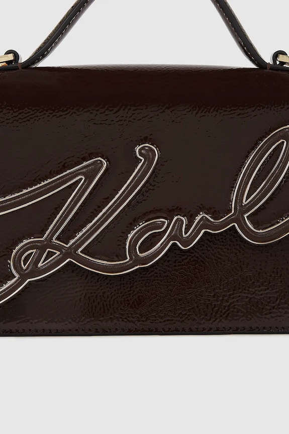 Αξεσουάρ Δερμάτινη τσάντα Karl Lagerfeld IKON A4W30033 μπορντό