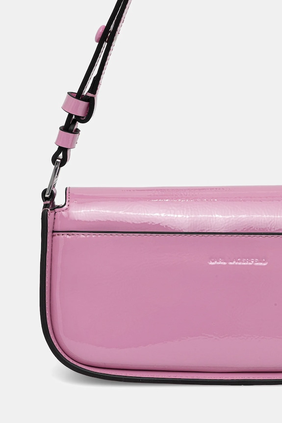 Αξεσουάρ Δερμάτινη τσάντα Karl Lagerfeld IKON A4W30041 ροζ