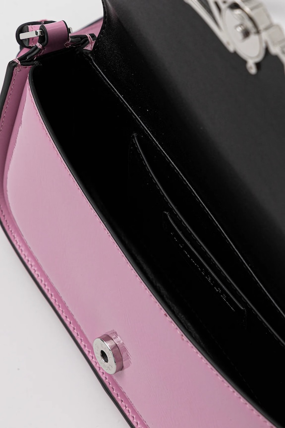 Δερμάτινη τσάντα Karl Lagerfeld IKON A4W30041 ροζ