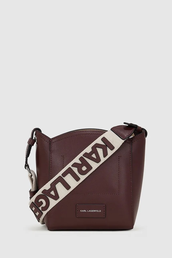 Kožna torba Karl Lagerfeld K/CIRCLE A4W30067 bordo NC25