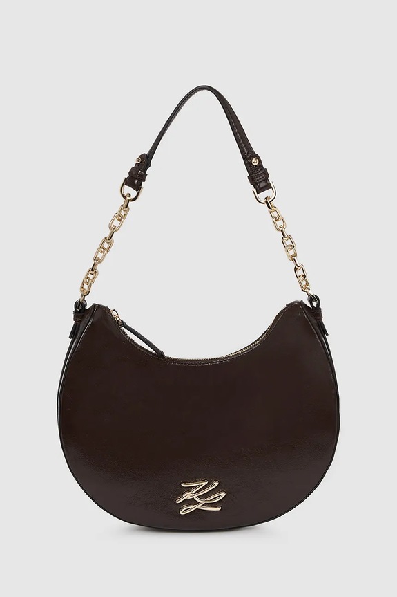 Kožna torba Karl Lagerfeld K/AUTOGRAPH natpis bordo A4W30104