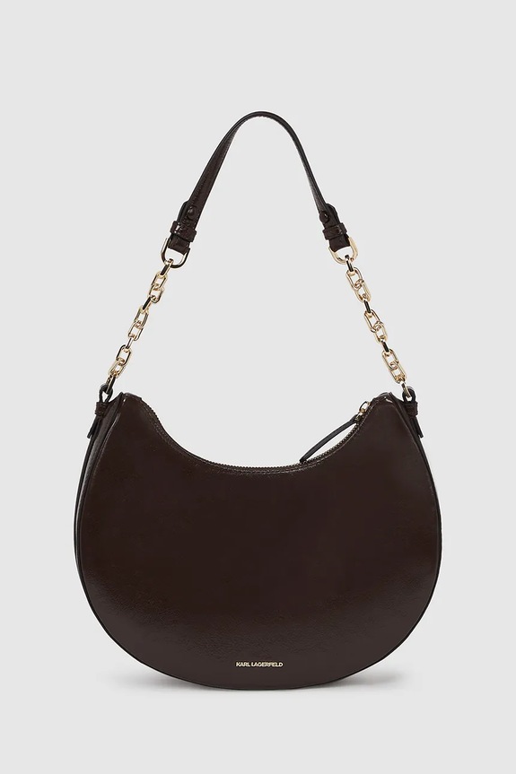 Δερμάτινη τσάντα Karl Lagerfeld IKON A4W30104 μπορντό AW25