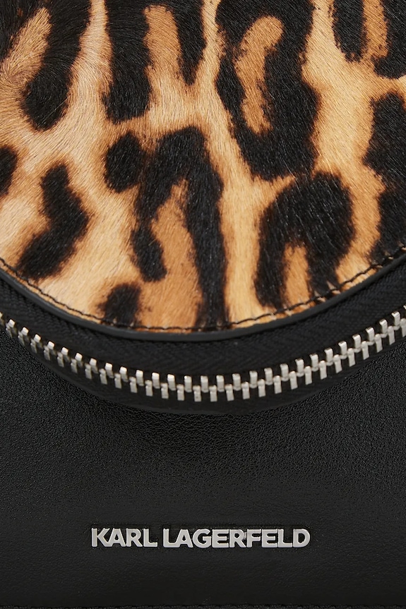 Accesorii Karl Lagerfeld poșetă de piele A4W30124 maro