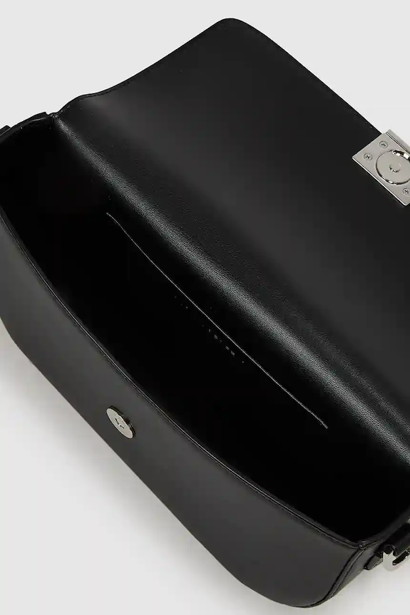Αξεσουάρ Δερμάτινη τσάντα Karl Lagerfeld IKON A4W30262 μαύρο