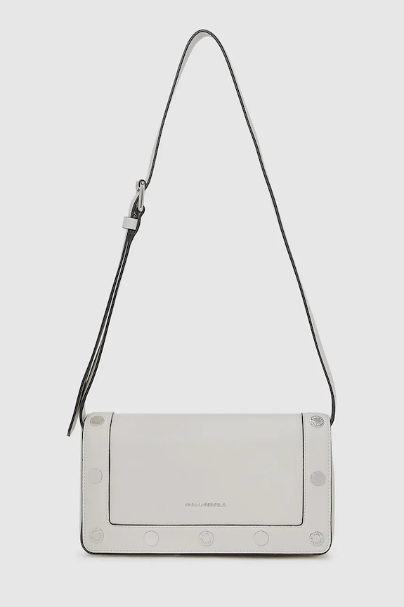 Τσάντα Karl Lagerfeld K/ROCKY απομίμηση λείου δέρματος μπεζ A4W30121