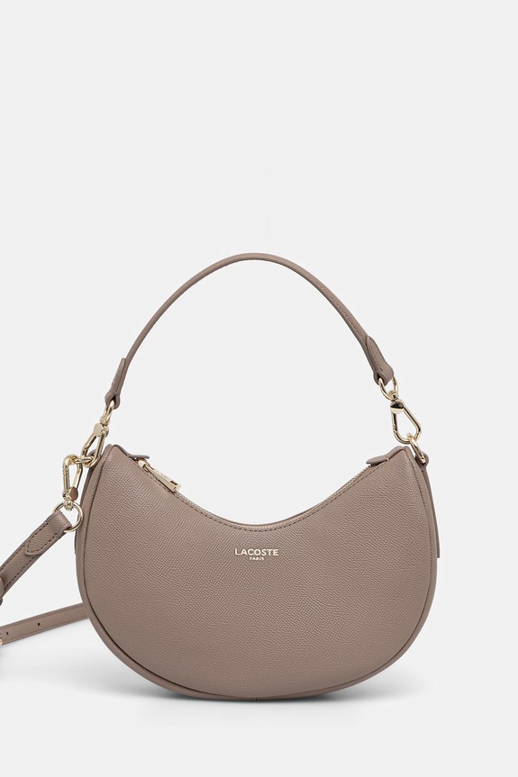 Lacoste poșetă de piele uni maro NF5101PH