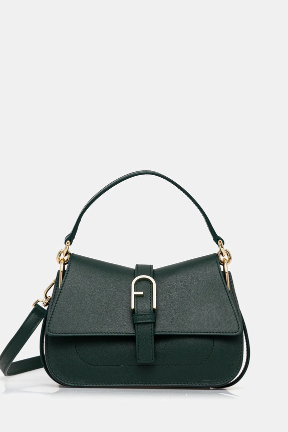 Δερμάτινη τσάντα Furla λείο δέρμα πράσινο WB01032.BX2045.4282S