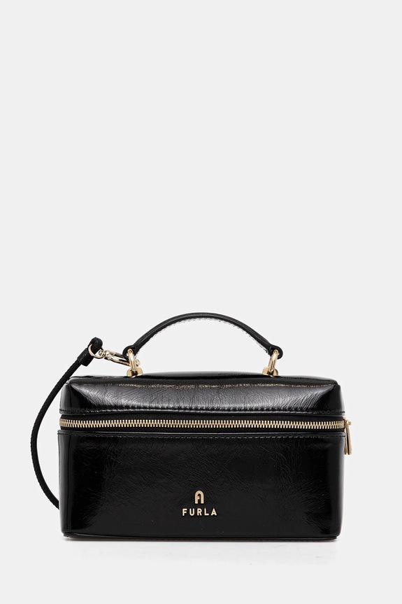 Δερμάτινη τσάντα Furla λείο δέρμα μαύρο WE00625.BX4100.O6000