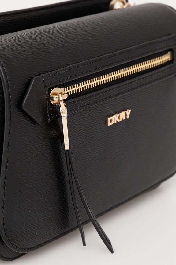 Δερμάτινη τσάντα Dkny BRYANT μαύρο R5333M02
