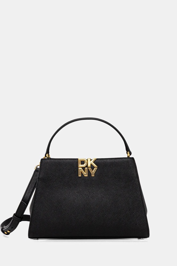 Δερμάτινη τσάντα Dkny FOSTER λείο δέρμα μαύρο R52D1L92