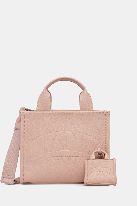 Τσάντα Dkny HADLEE απομίμηση λείου δέρματος ροζ R53AAC80