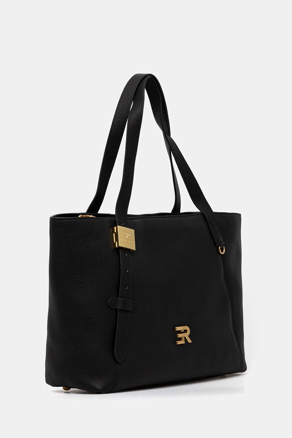 Kožená kabelka ERMANNO Firenze 12401946 čierna AW25