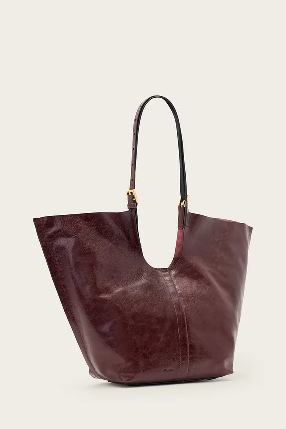 Δερμάτινη τσάντα AllSaints ARA W284XD κόκκινο AW25