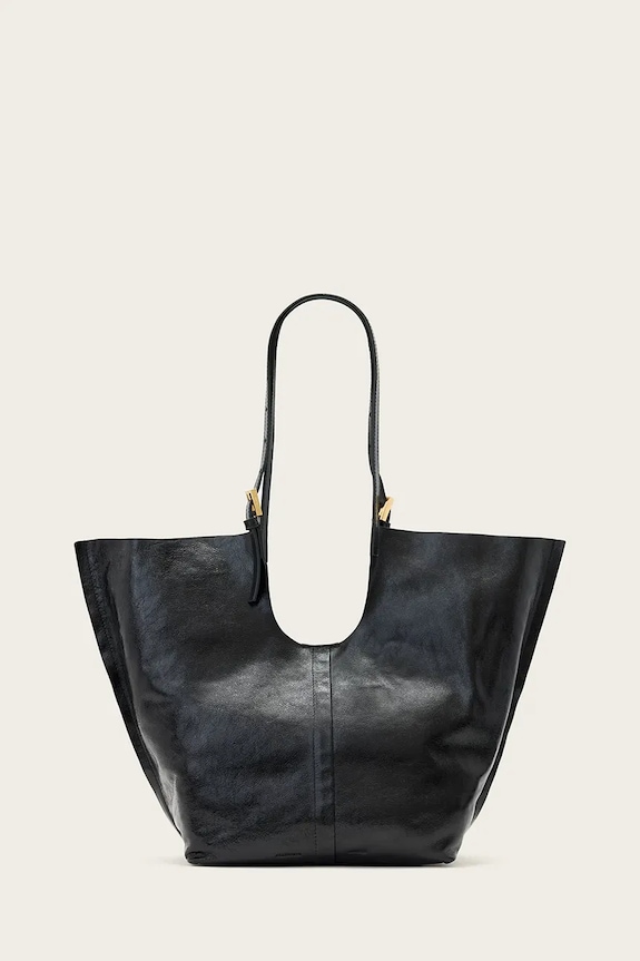 Δερμάτινη τσάντα AllSaints ARA λείο δέρμα μαύρο W284XD