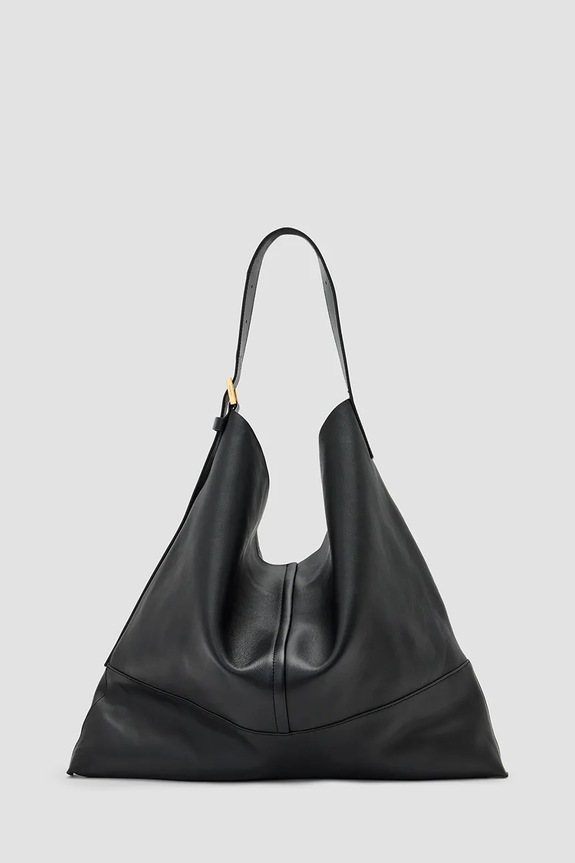 AllSaints bőr táska ASHA nappa bőr fekete W400XC