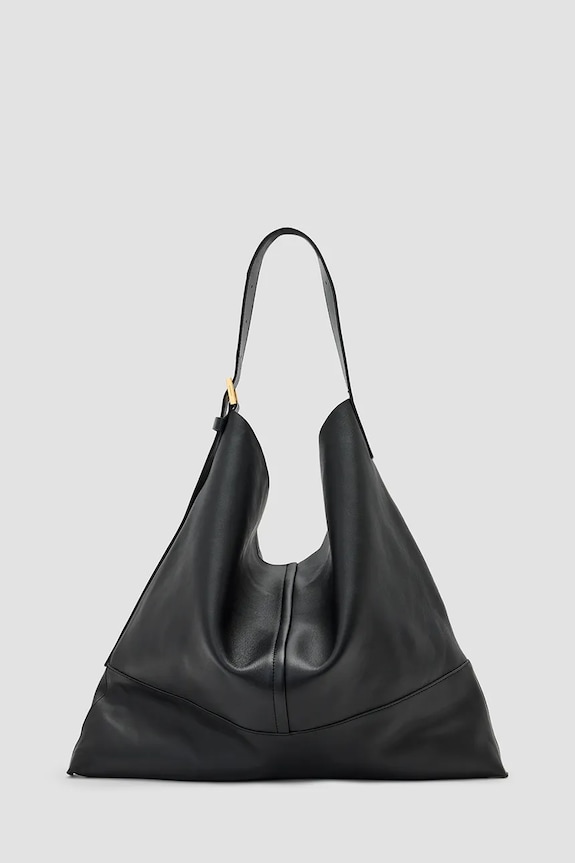 AllSaints bőr táska ASHA nappa bőr fekete W400XC