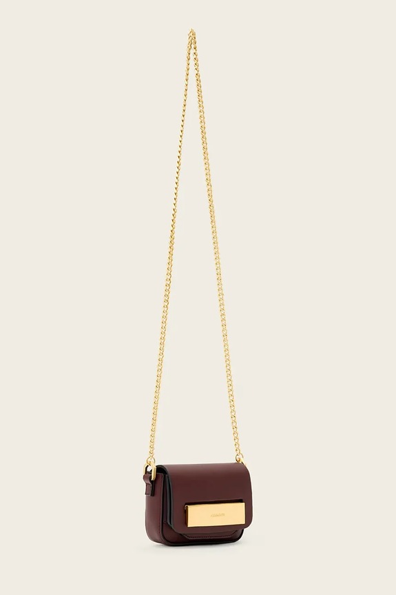 Δερμάτινη τσάντα AllSaints ETTA W340XD μπορντό AW25