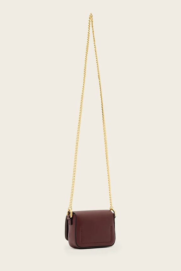 Αξεσουάρ Δερμάτινη τσάντα AllSaints ETTA W340XD μπορντό