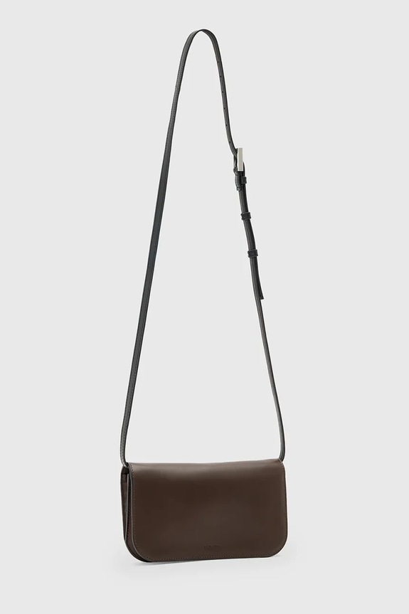 Kožená kabelka AllSaints MAEVE W268XD hnědá SS26